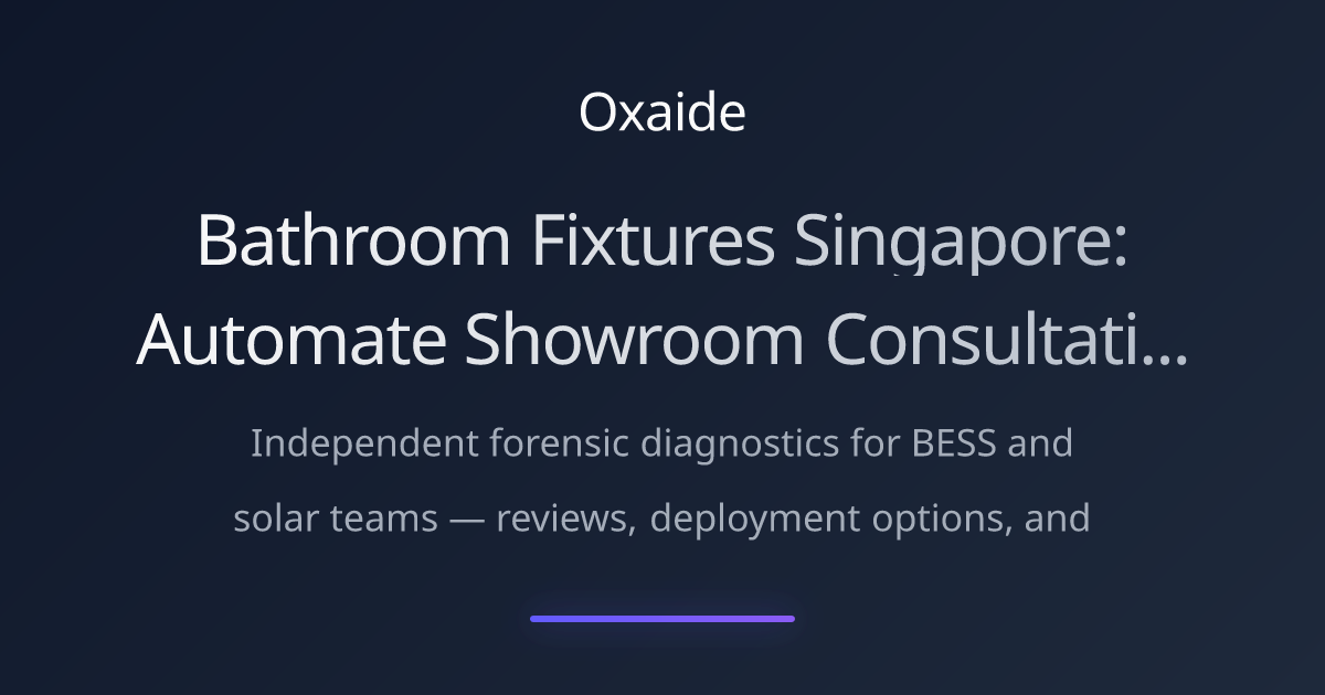 Bathroom Fixtures Singapore: Automate Showroom Consultations 2025