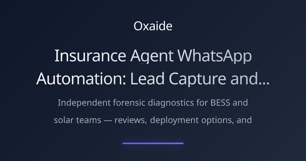 Featured image for Insurance Agent WhatsApp Automation: Lead Capture and Policy Inquiries 2025
