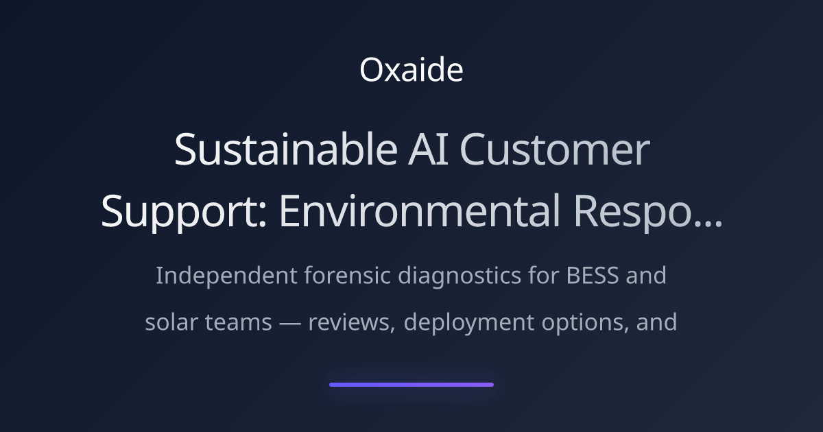 Sustainable AI Customer Support: Environmental Responsibility and Green Technology Implementation