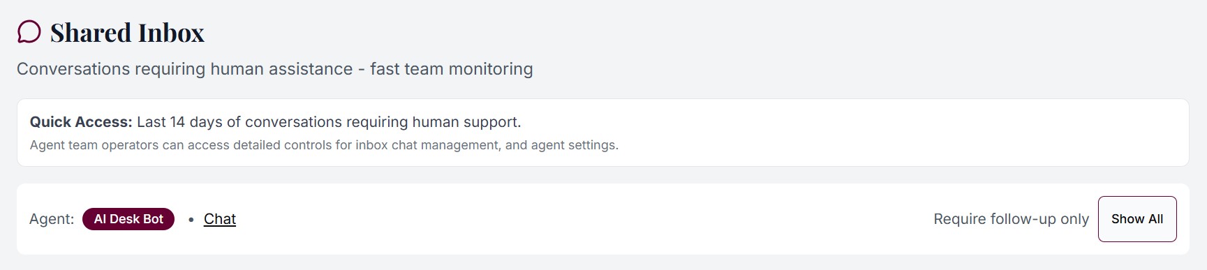 Shared Inbox for Seamless Human-AI Handoffs