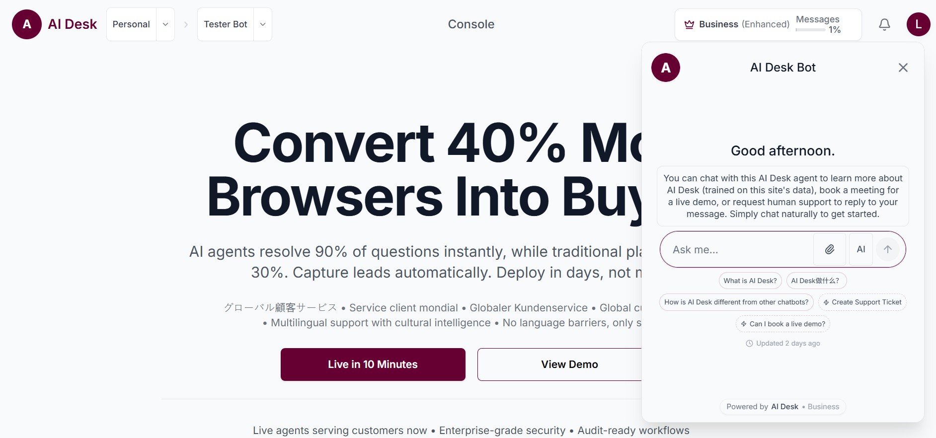 Enterprise team inbox